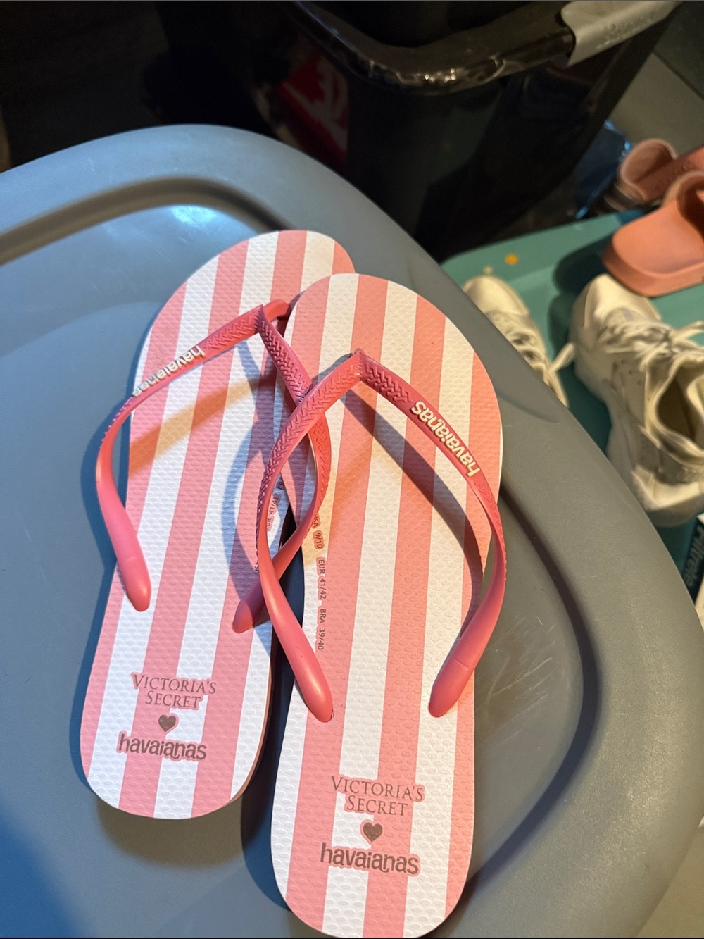 Havaianas x Victoria's Secret Pink Stripe Flip Flops